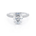 Load image into Gallery viewer, 4.20 CT Oval Lab-Grown Diamond Hidden Halo Engagement Ring
