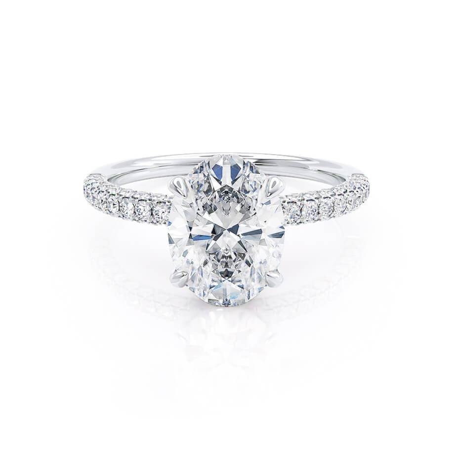 4.20 CT Oval Lab-Grown Diamond Hidden Halo Engagement Ring