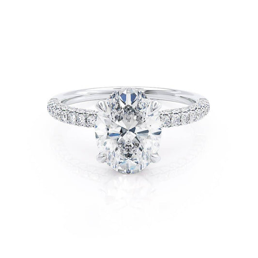 4.20 CT Oval Lab-Grown Diamond Hidden Halo Pave Elegance Ring