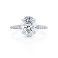 Load image into Gallery viewer, 4.20 CT Oval Lab-Grown Diamond Hidden Halo Engagement Ring
