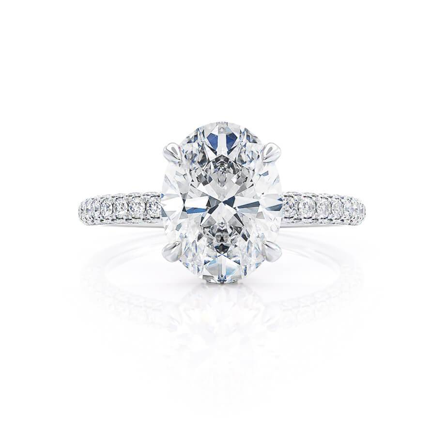 4.20 CT Oval Lab-Grown Diamond Hidden Halo Engagement Ring