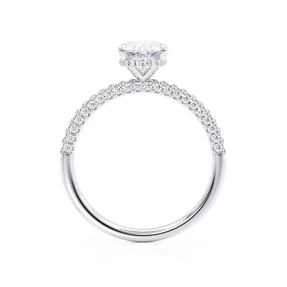 4.20 CT Oval Lab-Grown Diamond Hidden Halo Engagement Ring