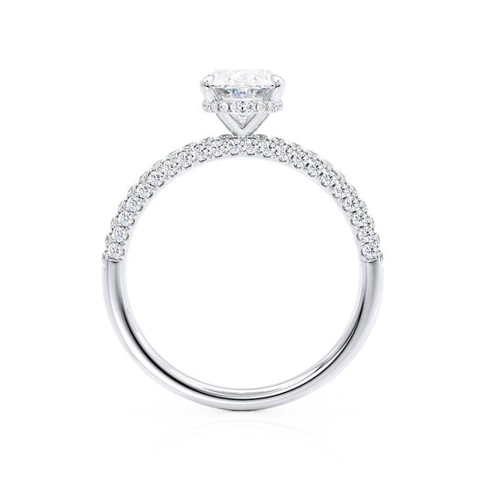 4.20 CT Oval Lab-Grown Diamond Hidden Halo Engagement Ring