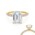 Load image into Gallery viewer, 2.0 CT Emerald Lab-Grown Diamond Hidden Halo Engagement Ring
