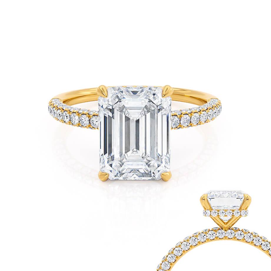 2.0 CT Emerald Lab-Grown Diamond Hidden Halo Engagement Ring 2