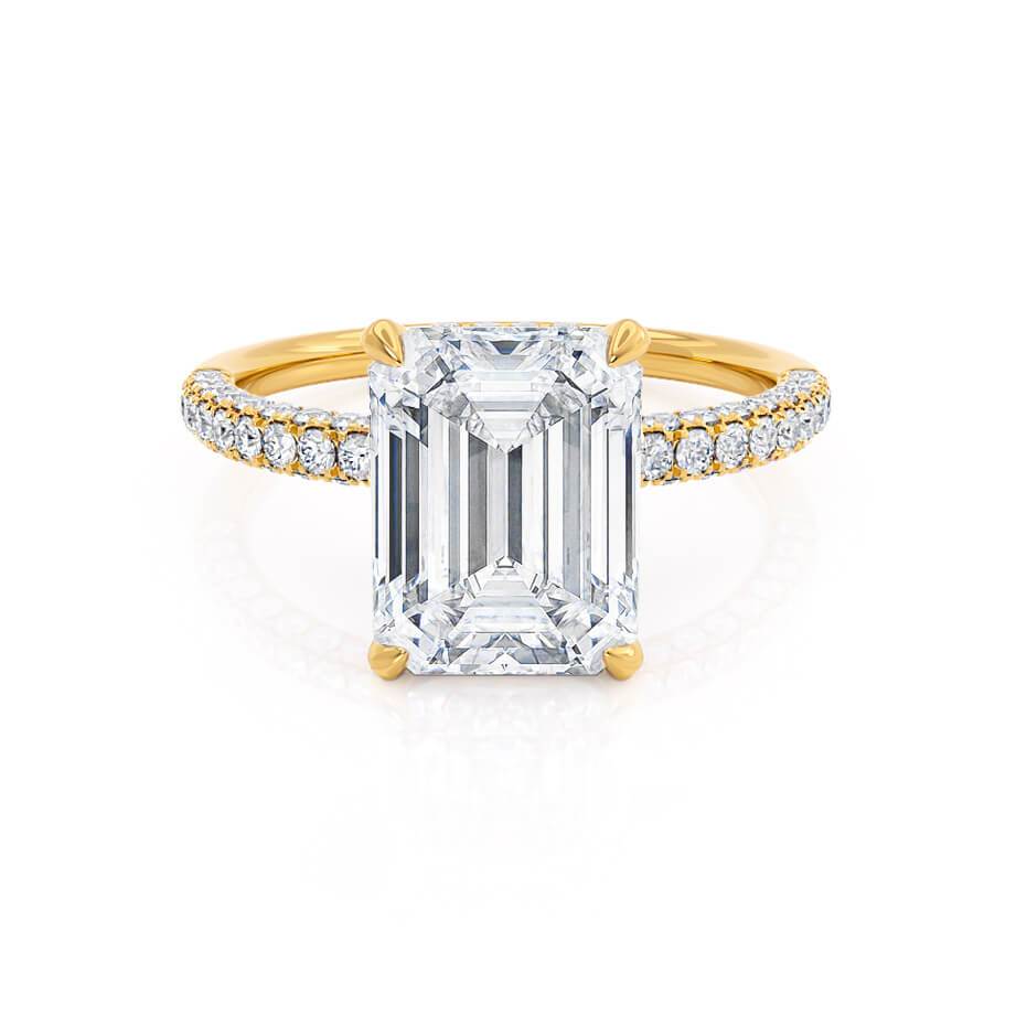 2.0 CT Emerald Lab-Grown Diamond Hidden Halo Engagement Ring 1