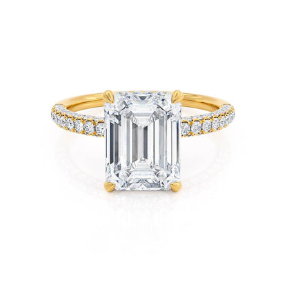 2.0 CT Emerald Lab-Grown Diamond Hidden Halo Engagement Ring 1