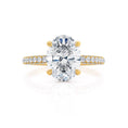 Load image into Gallery viewer, Exquisite 1.20 CT Oval Lab-Grown Diamond Hidden Halo Engagement Ring
