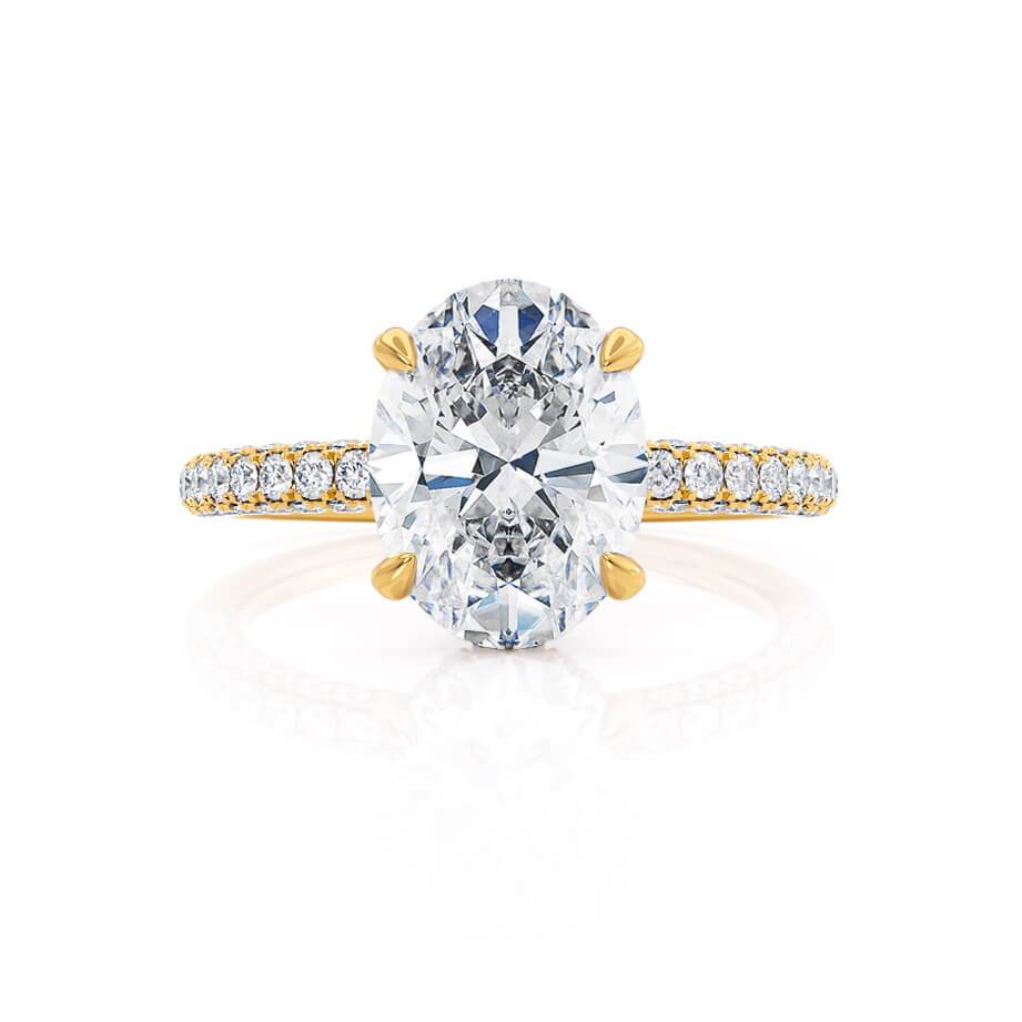 Exquisite 1.20 CT Oval Lab-Grown Diamond Hidden Halo Engagement Ring