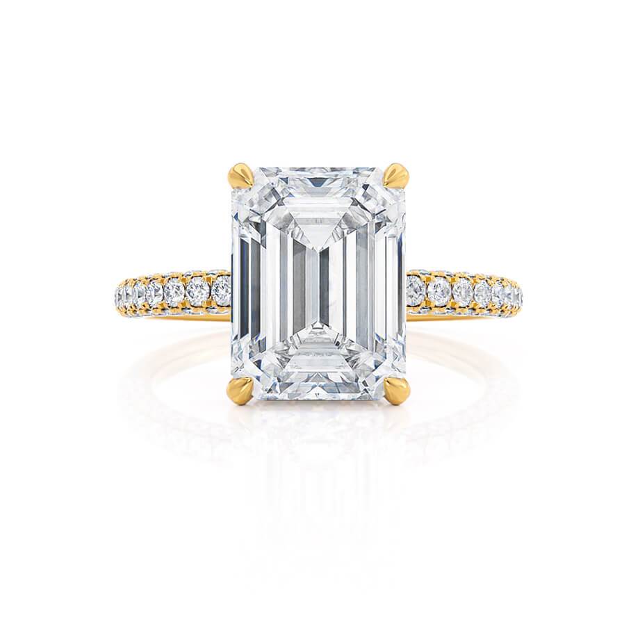2.0 CT Emerald Lab-Grown Diamond Hidden Halo Engagement Ring 3