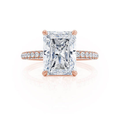 Radiant Elegance: 2.0 CT Lab-Grown Diamond Hidden Halo Pave Engagement Ring 2
