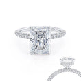 Load image into Gallery viewer, 1.50 CT Radiant Lab-Grown Diamond Hidden Halo Engagement Ring
