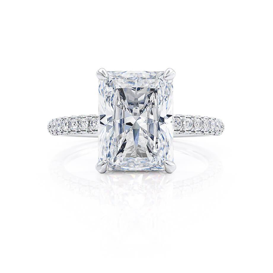 1.50 CT Radiant Lab-Grown Diamond Hidden Halo Engagement Ring