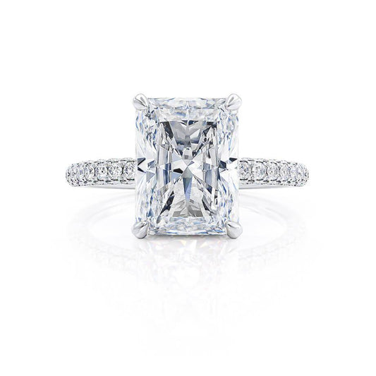 1.50 CT Radiant Lab-Grown Diamond Hidden Halo Engagement Ring