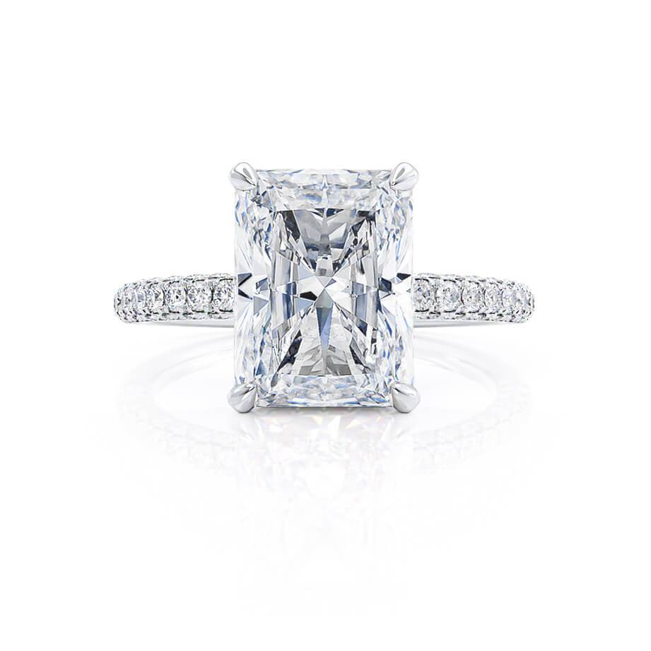 1.50 CT Radiant Lab-Grown Diamond Hidden Halo Engagement Ring 1