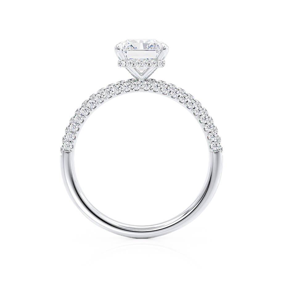 1.50 CT Radiant Lab-Grown Diamond Hidden Halo Engagement Ring