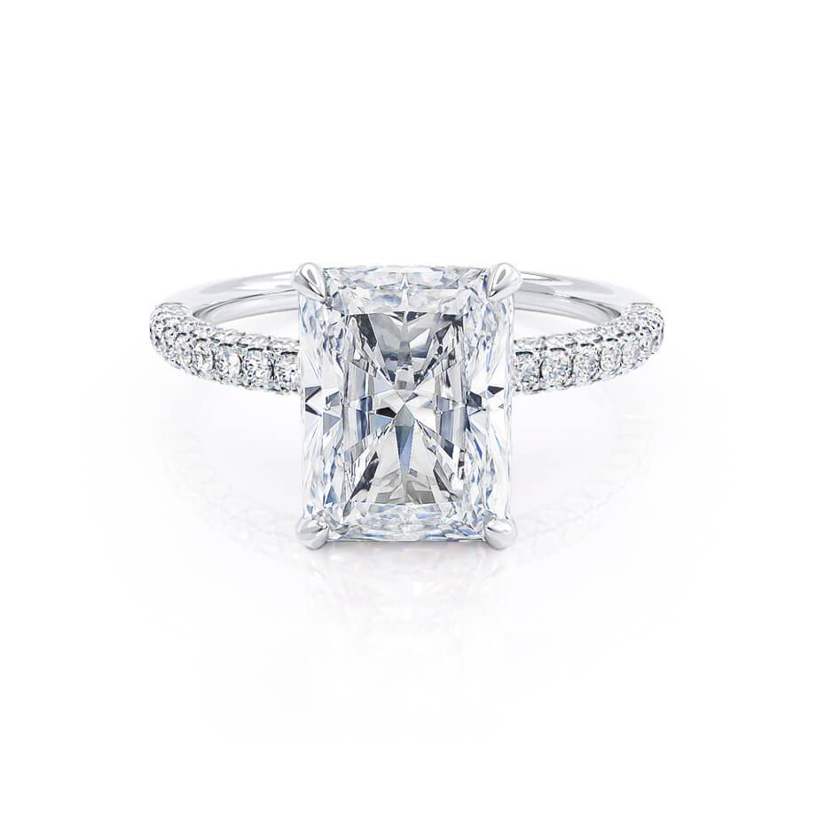 1.50 CT Radiant Lab-Grown Diamond Hidden Halo Engagement Ring