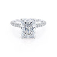 Load image into Gallery viewer, 1.50 CT Radiant Lab-Grown Diamond Hidden Halo Engagement Ring
