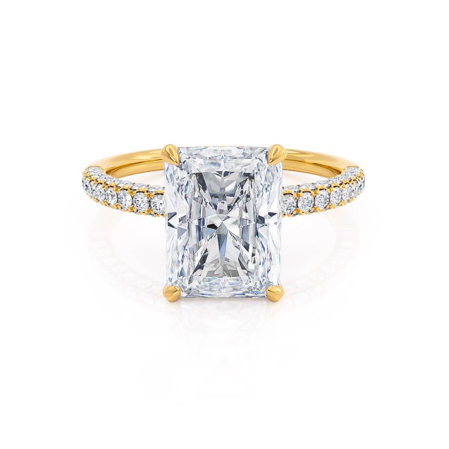 1.50 CT Radiant Lab-Grown Diamond Hidden Halo Pave Engagement Ring