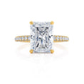 Load image into Gallery viewer, 1.50 CT Radiant Lab-Grown Diamond Hidden Halo Pave Engagement Ring
