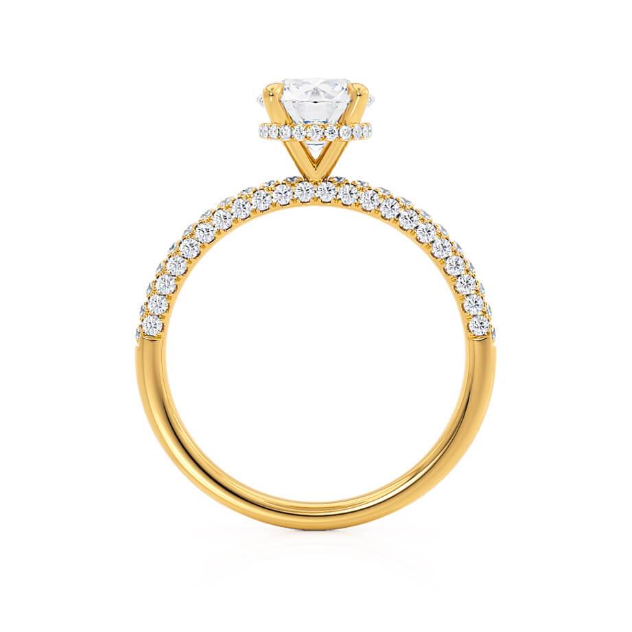 1.50 CT Round Lab-Grown Diamond Hidden Halo Gold Engagement Ring