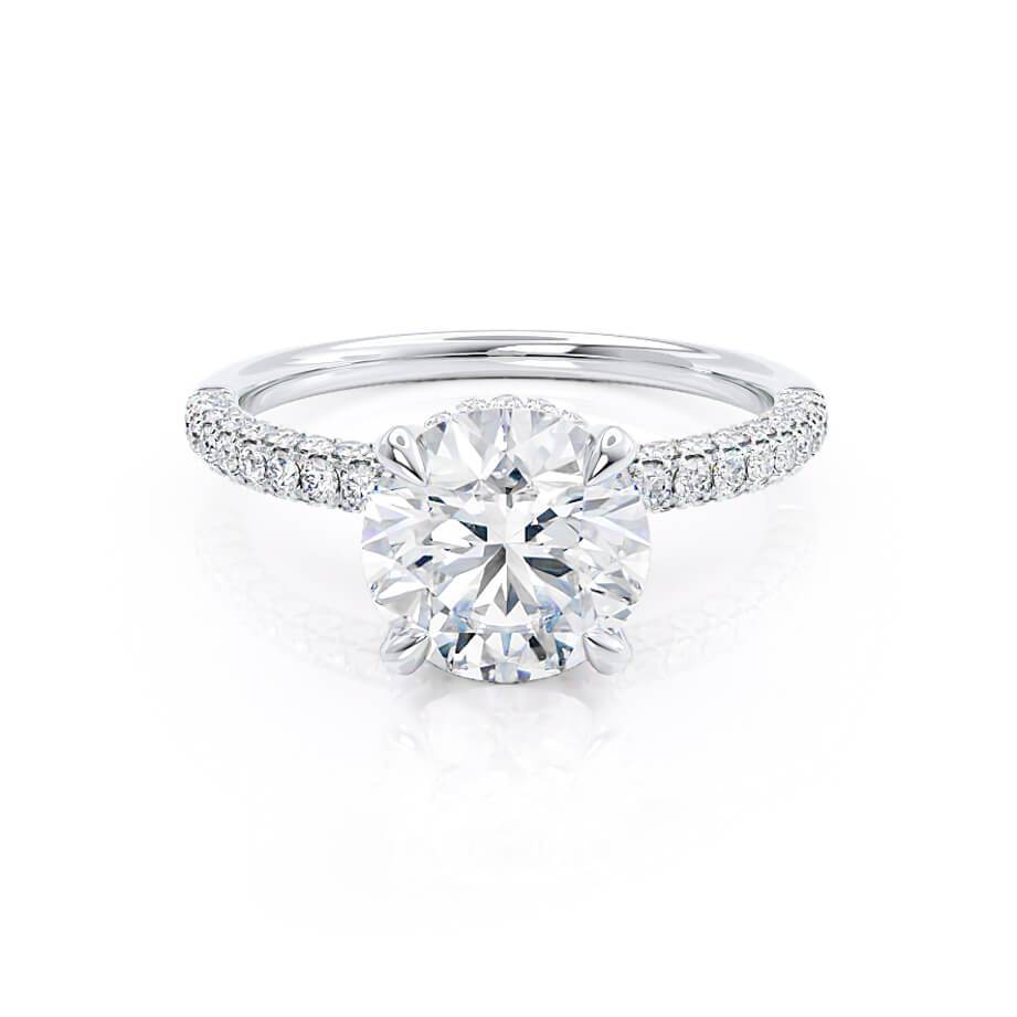 1.90 CT Round  Lab-Grown Diamond Hidden Halo Engagement Ring