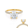 Load image into Gallery viewer, 1.50 CT Round Lab-Grown Diamond Hidden Halo Gold Engagement Ring
