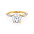 Load image into Gallery viewer, 1.50 CT Round Lab-Grown Diamond Hidden Halo Gold Engagement Ring
