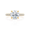 Load image into Gallery viewer, 1.50 CT Round Lab-Grown Diamond Hidden Halo Gold Engagement Ring
