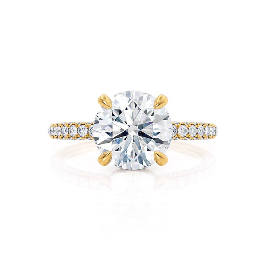 1.50 CT Round Lab-Grown Diamond Hidden Halo Gold Engagement Ring