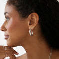 Load image into Gallery viewer, Sleek Silver C-Shaped Hoop Earrings 3
