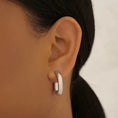 Load image into Gallery viewer, Sleek Silver C-Shaped Hoop Earrings 4
