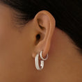 Load image into Gallery viewer, Sleek Silver C-Shaped Hoop Earrings 7
