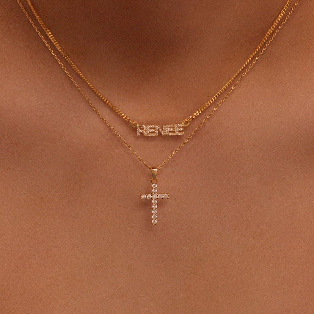 Elegant 0.3 TCW Round Lab-Grown Diamond Cross Necklace