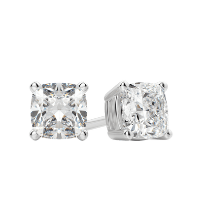 2.0 TCW Cushion Cut Lab-Grown Diamond Stud Earrings in Gold 6