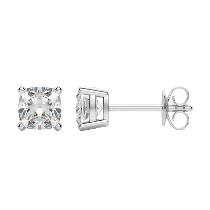 2.0 TCW Cushion Cut Lab-Grown Diamond Stud Earrings in Gold 8
