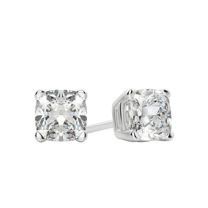 2.0 TCW Cushion Cut Lab-Grown Diamond Stud Earrings in Gold 7