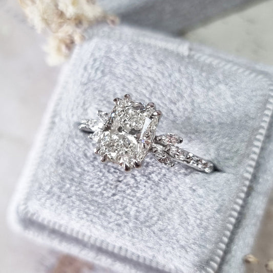 2.08 CT Cushion Cluster CVD H/VVS2 Diamond Engagement Ring 2