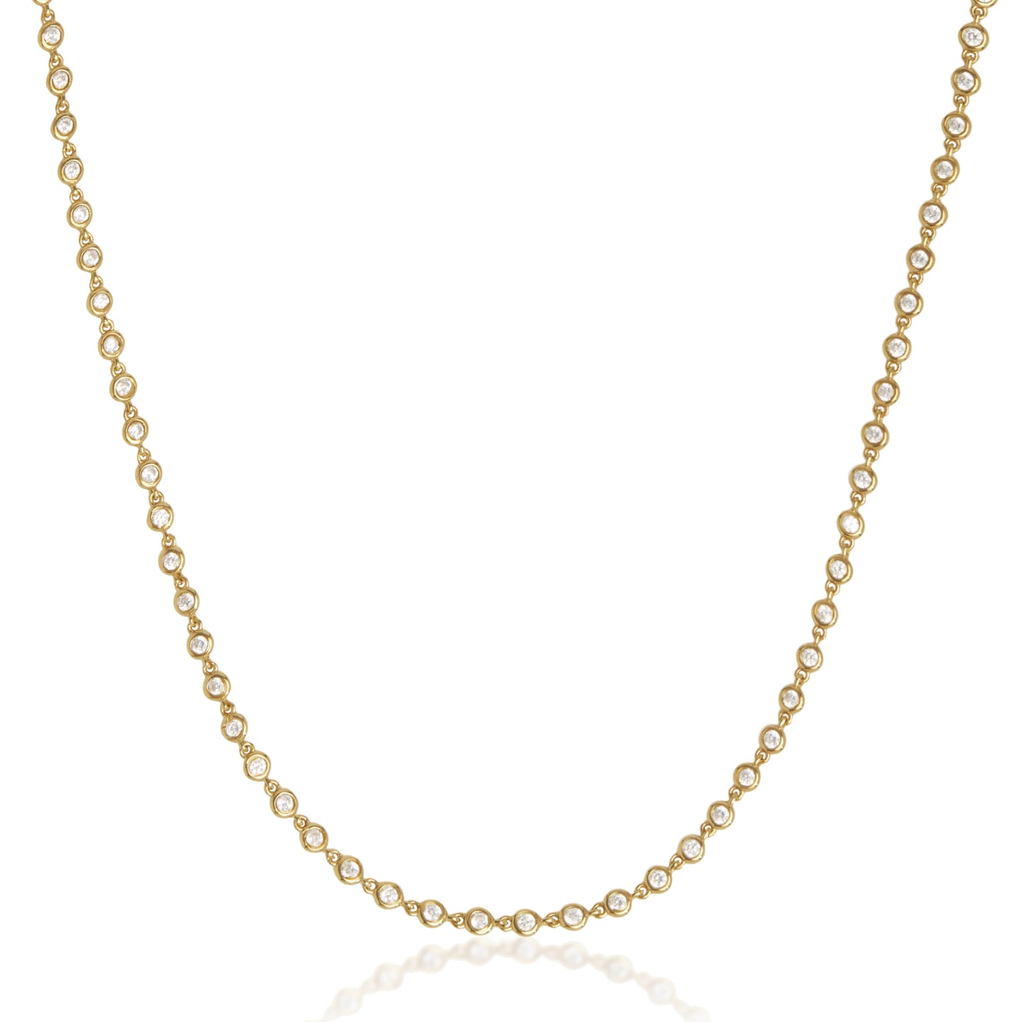 1 TCW Round Bezel Multi Stone Necklace 1