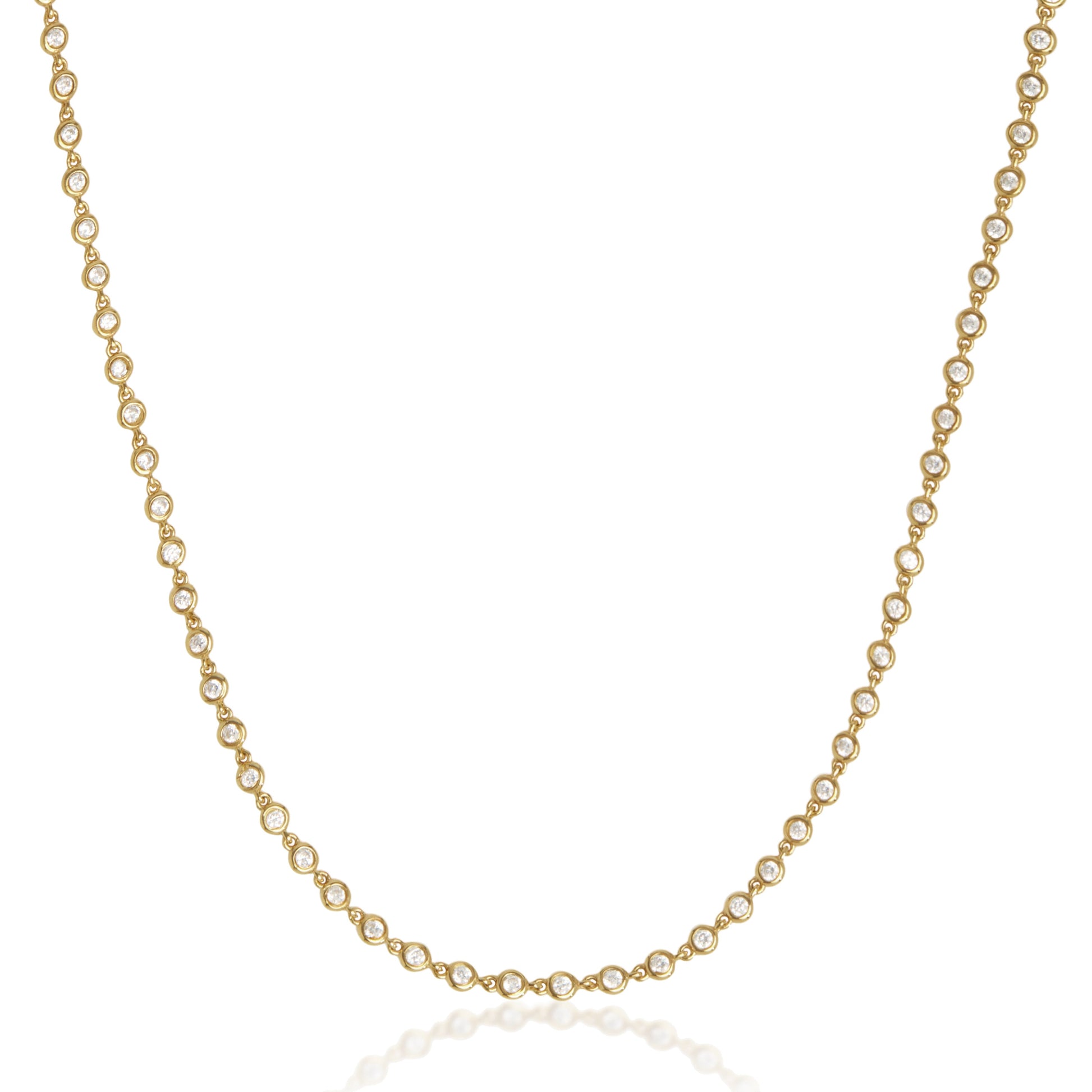 1 TCW Round Bezel Multi Stone Necklace 1