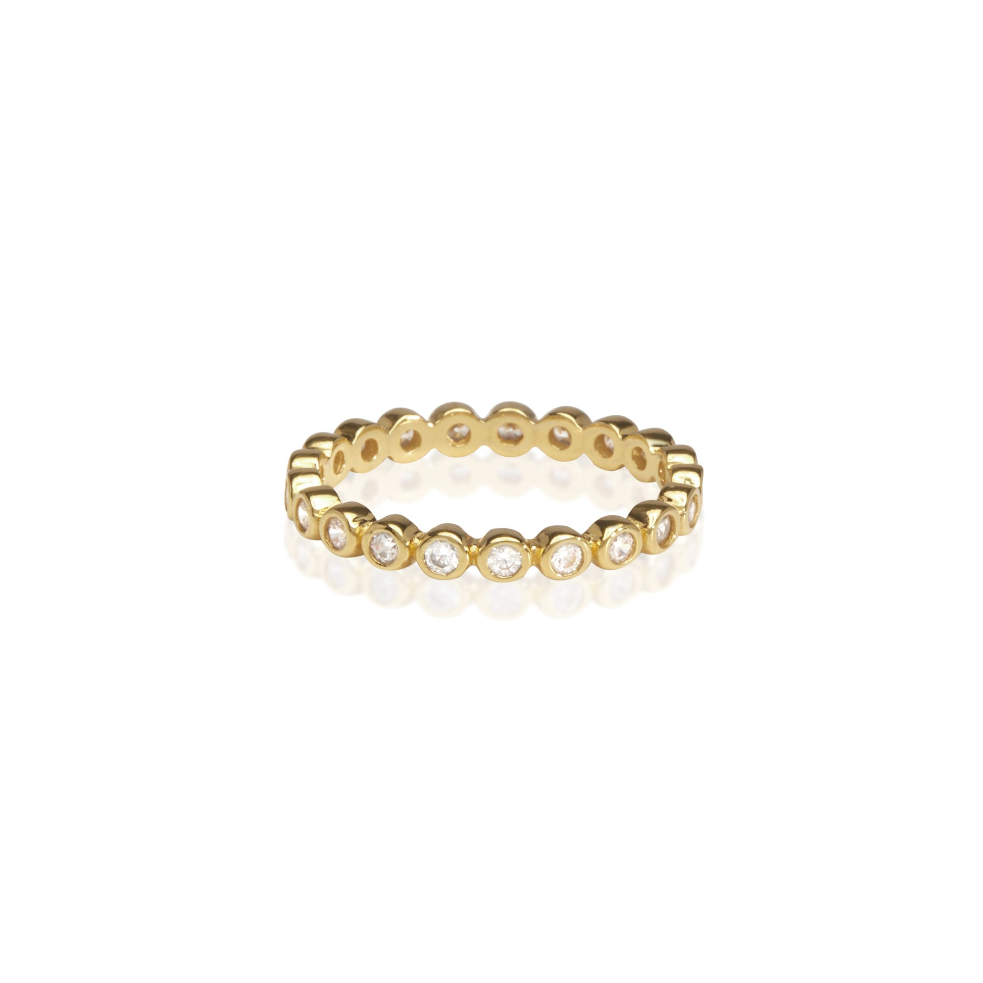 0.50 TCW Round Lab Grown Diamond Eternity Gold Wedding Band 1