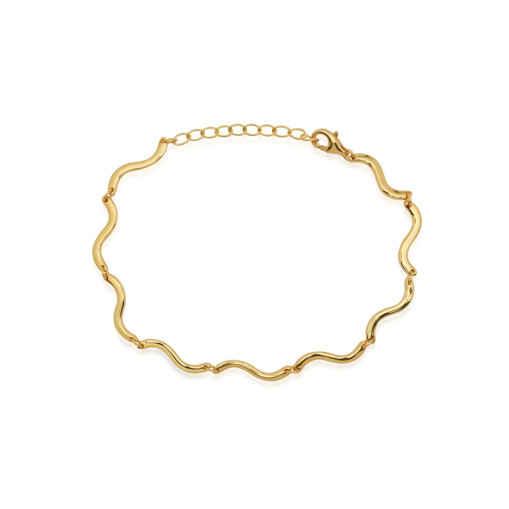 Golden Wave Elegance Chain Bracelet