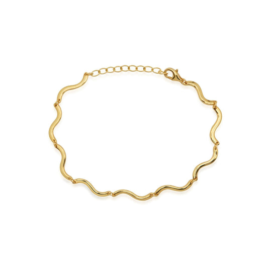 Golden Wave Elegance Chain Bracelet