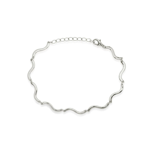 Eternal Wave Silver Curve Bracelet