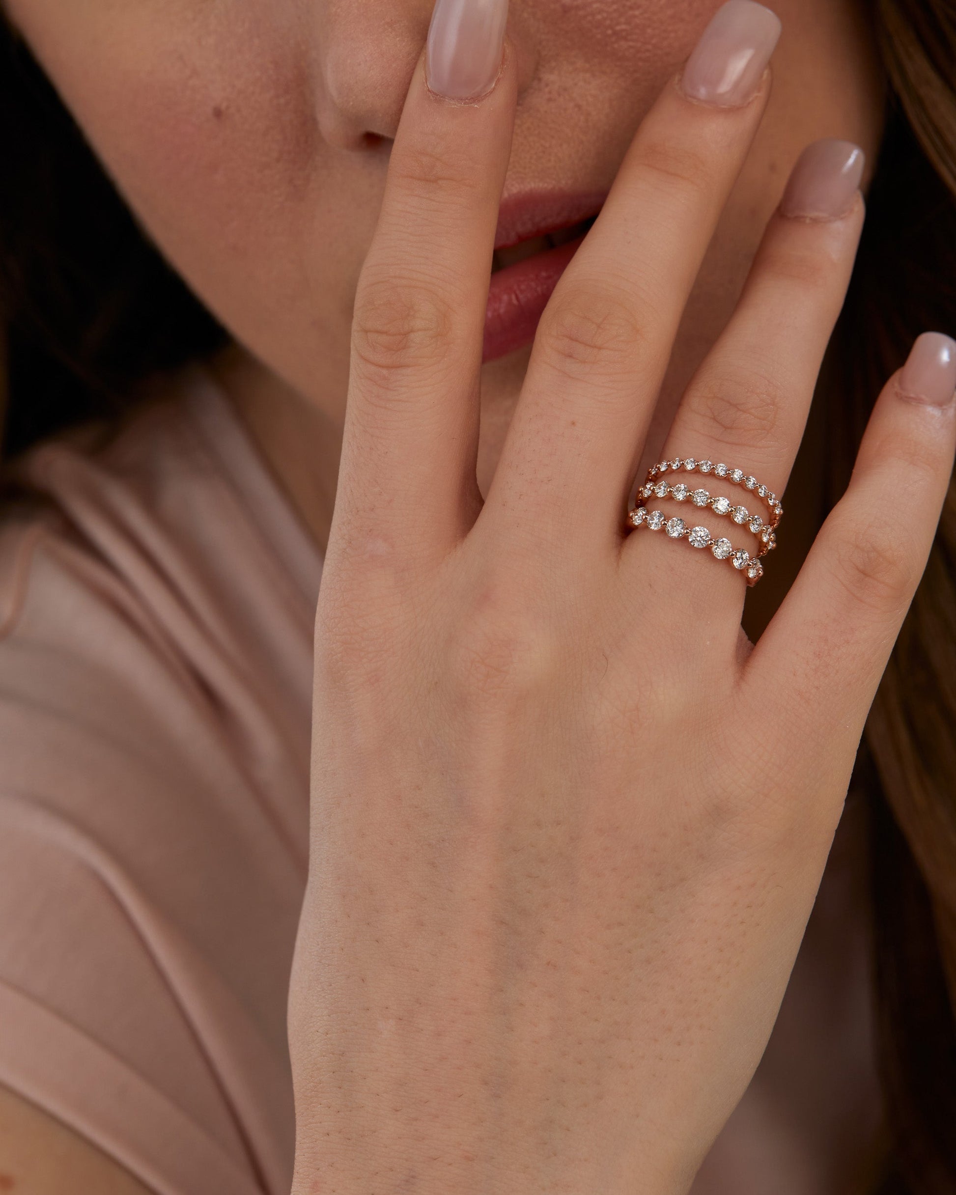 0.58 TCW Round Lab-Grown Diamond Full Eternity Wedding Band 5