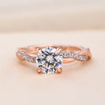 Load image into Gallery viewer, 1.25 CT Round Lab-Grown Diamond Twisted Shank Pave Engagement Ring
