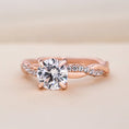 Load image into Gallery viewer, 1.25 CT Round Lab-Grown Diamond Twisted Shank Pave Engagement Ring
