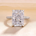 Load image into Gallery viewer, 7 Carat Radiant Lab-Grown Diamond Hidden Halo Pave Engagement Ring
