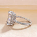 Load image into Gallery viewer, 7 Carat Radiant Lab-Grown Diamond Hidden Halo Pave Engagement Ring
