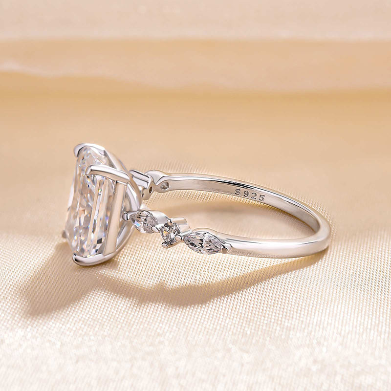 3.5 CT Radiant Lab-Grown Diamond Pave Engagement Ring